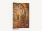 Wisteria Gate Archway, wisteria archway poppies garden, floral canvas wall art print ready to hang