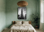 Flatiron Against Wisps city canvas print on the wall of a bedroom