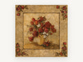 Crimson Bouquet Frame, floral canvas wall art print, front view