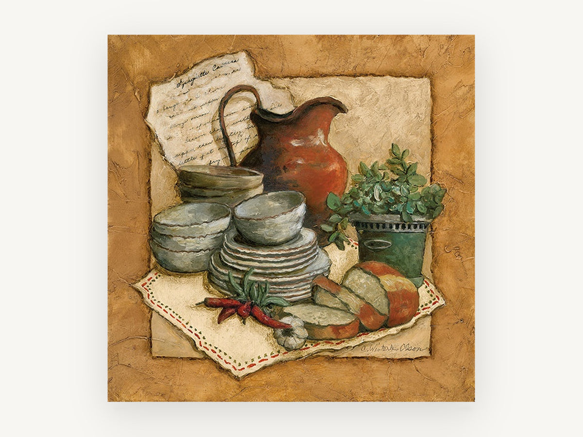 Spaghetti Sauce Pantry, kitchen canvas wall art print, front view
