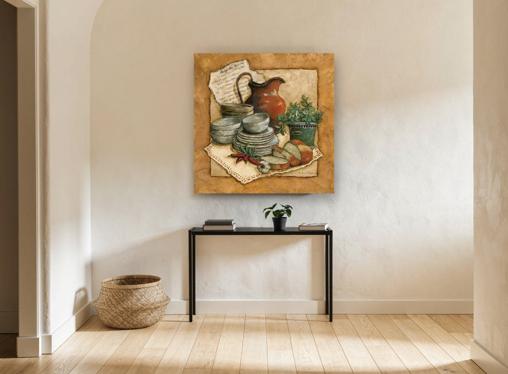 Spaghetti Sauce Pantry kitchen canvas print on the wall of a hallway