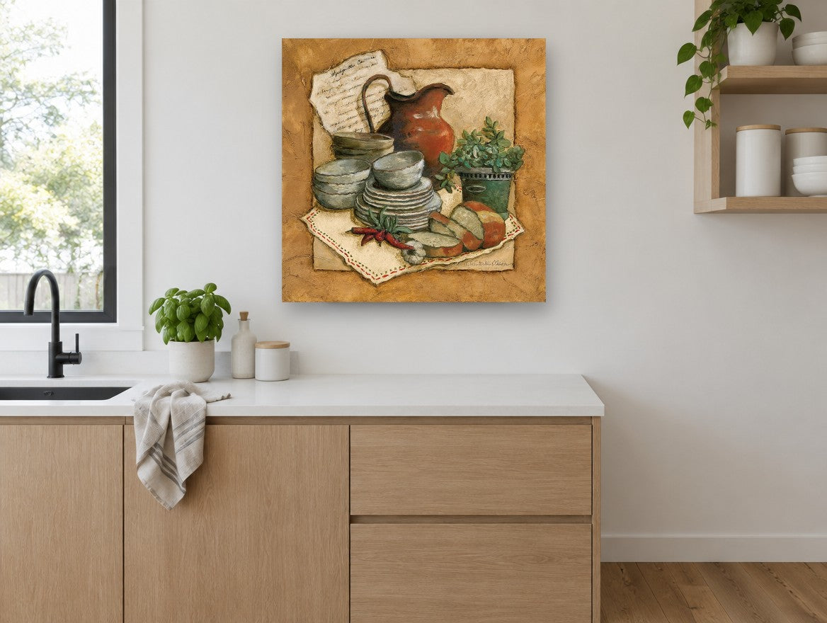 Spaghetti Sauce Pantry kitchen canvas print on the wall of a kitchen