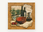 Tuscan Herbs and Wine, kitchen canvas wall art print, front view