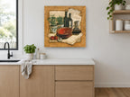 Tuscan Herbs and Wine kitchen canvas print on the wall of a kitchen