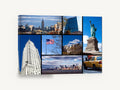 Manhattan Icons Collage, new york city landmarks photo collage, city canvas wall art print ready to hang