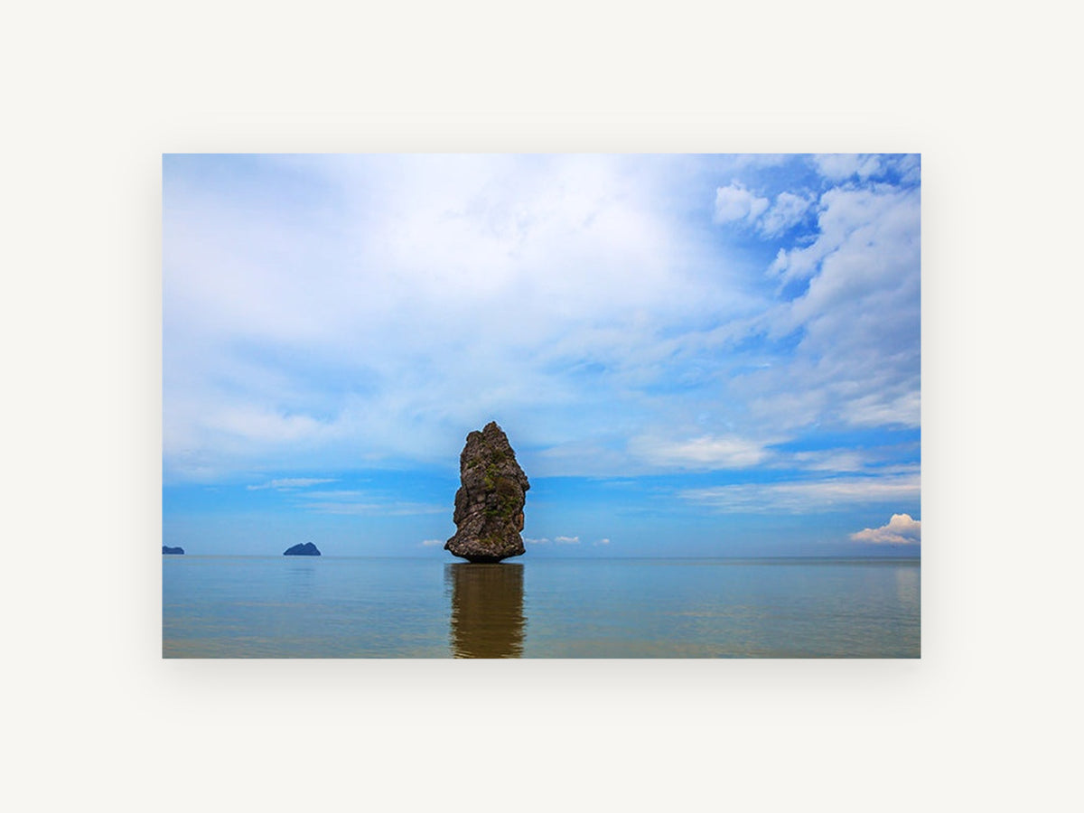 Lone Sea Stack, coastal canvas wall art print, front view