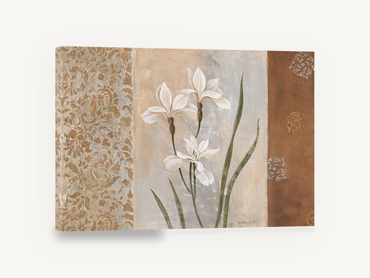 White Iris Panel, white iris botanical panel painting, floral canvas wall art print ready to hang