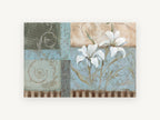 Blue Panel Lilies, floral canvas wall art print, front view
