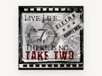 Live Life Take Two, vintage canvas wall art print, front view