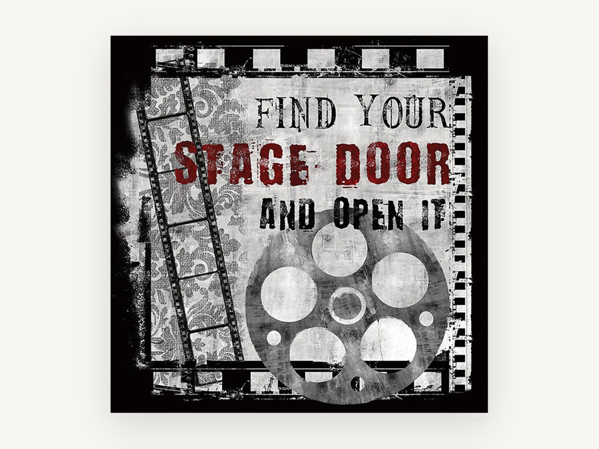 Find Your Stage Door, vintage canvas wall art print, front view