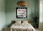 The End Film Frame vintage canvas print on the wall of a bedroom