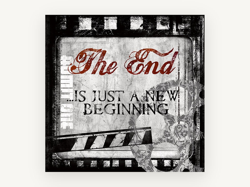 The End Film Frame, vintage canvas wall art print, front view