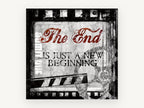 The End Film Frame, vintage canvas wall art print, front view