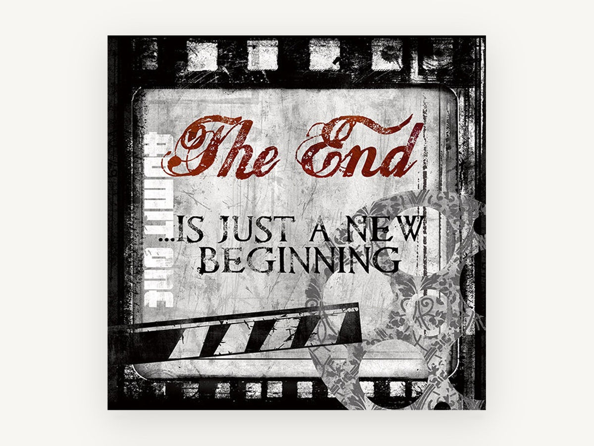 The End Film Frame, vintage canvas wall art print, front view