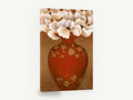Cream Blooms Red Urn, white anemone flowers red vase, floral canvas wall art print ready to hang