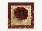 Crimson Poppy Gilded Frame, floral canvas wall art print, front view