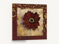 Crimson Bloom Gilded Frame, red anemone gold scroll floral, floral canvas wall art print ready to hang