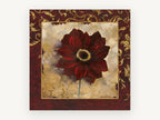 Crimson Bloom Gilded Frame, floral canvas wall art print, front view
