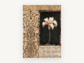 Lily on Black Scrollwork, floral canvas wall art print, front view