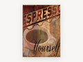 Espresso Yourself Sign, kitchen canvas wall art print, front view