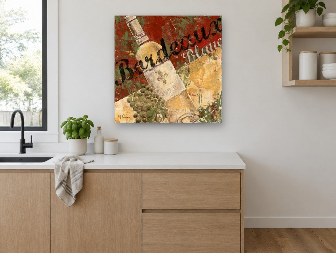 Bordeaux Blanc Cellar kitchen canvas print on the wall of a kitchen