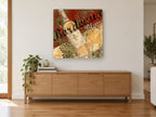 Bordeaux Blanc Cellar kitchen canvas print on the wall of a living room above a sideboard
