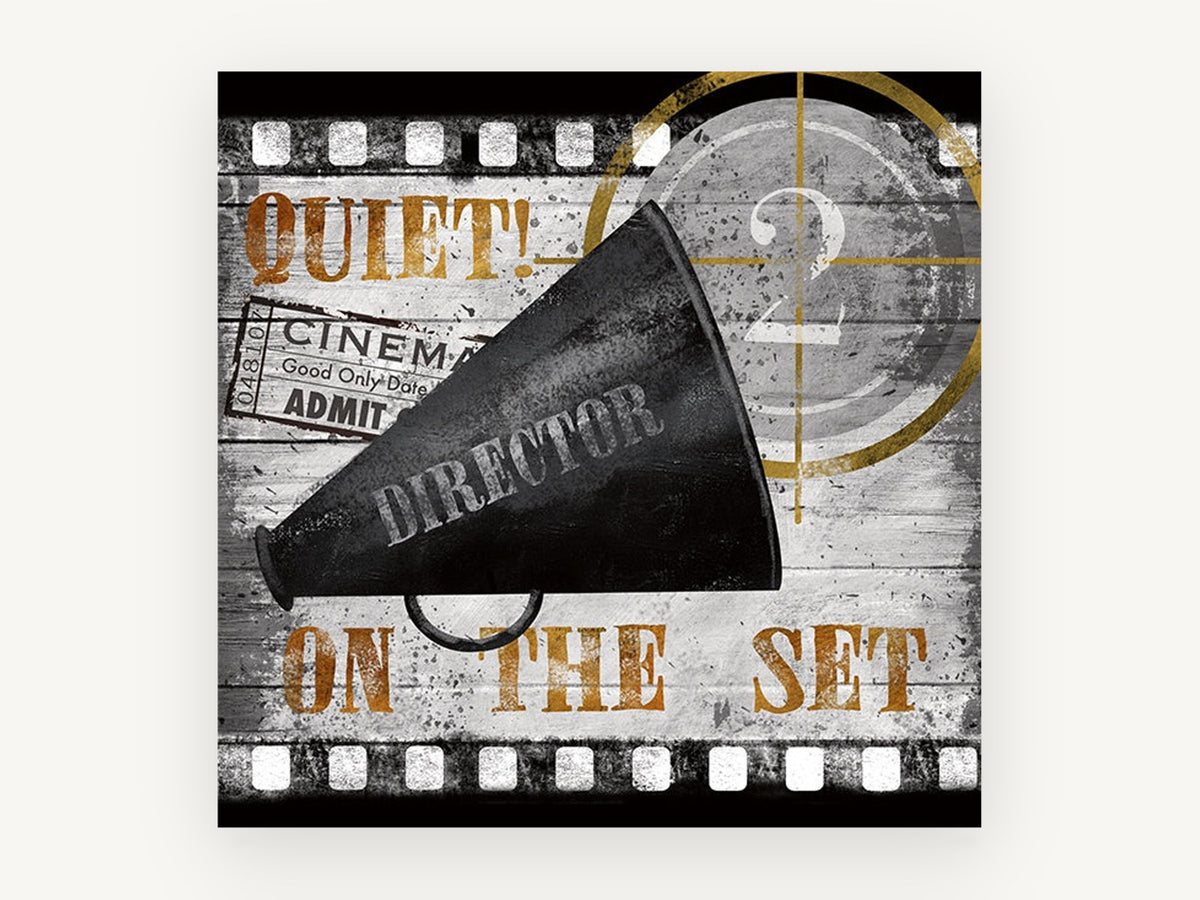 Quiet On The Set, vintage canvas wall art print, front view