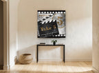 Take 5 Clapperboard vintage canvas print on the wall of a hallway