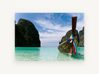 Longtail Boat Lagoon, coastal canvas wall art print, front view