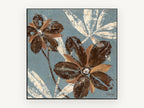 Chocolate Blooms on Slate, floral canvas wall art print, front view
