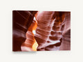 Glowing Sandstone Folds, red sandstone slot canyon photograph, landscape canvas wall art print ready to hang