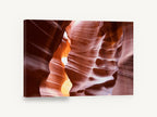 Glowing Sandstone Folds, red sandstone slot canyon photograph, landscape canvas wall art print ready to hang