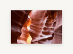 Glowing Sandstone Folds, red sandstone slot canyon photograph, landscape canvas wall art print, front view
