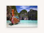 Longtail Boat Lagoon, coastal canvas wall art print, front view