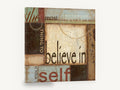Believe In Yourself, retro believe in yourself typography, stretched canvas wall art print ready to hang