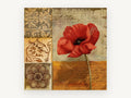 Poppy and Script, floral canvas wall art print, front view