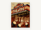 Life's Theatre Marquee, vintage canvas wall art print, front view