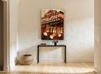 Life's Theatre Marquee vintage canvas print on the wall of a hallway