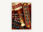 Drama In The Moment, vintage canvas wall art print, front view