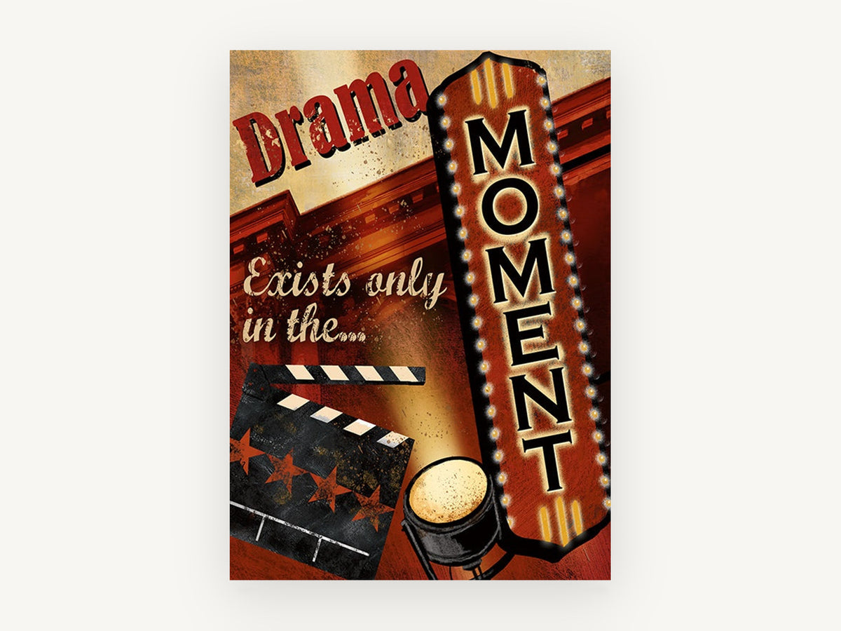Drama In The Moment, vintage canvas wall art print, front view