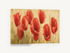 Scarlet Poppy Meadow, red poppies floral painting style, floral canvas wall art print ready to hang