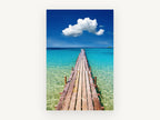 Turquoise Jetty Horizon, coastal canvas wall art print, front view