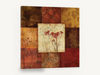 Autumn Seedhead Patchwork, autumn wildflower silhouette botanical patchwork, floral canvas wall art print ready to hang