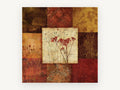 Autumn Seedhead Patchwork, floral canvas wall art print, front view