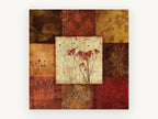 Autumn Seedhead Patchwork, floral canvas wall art print, front view
