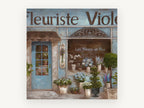 Blue Flower Shopfront, floral canvas wall art print, front view