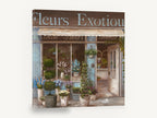 Blue Fleuriste Storefront, french flower shop storefront painting, floral canvas wall art print ready to hang