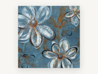 Blue Daisy Drift, floral canvas wall art print, front view