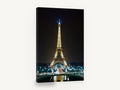 Paris Aglow at Night, eiffel tower at night photograph, city canvas wall art print ready to hang