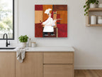 Pizza Chef in Red kitchen canvas print on the wall of a kitchen